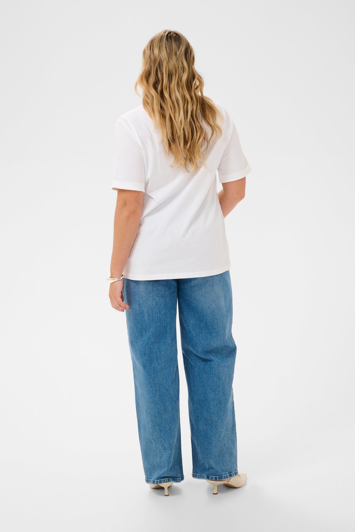 Kaffe Curve Art T-Shirt in White