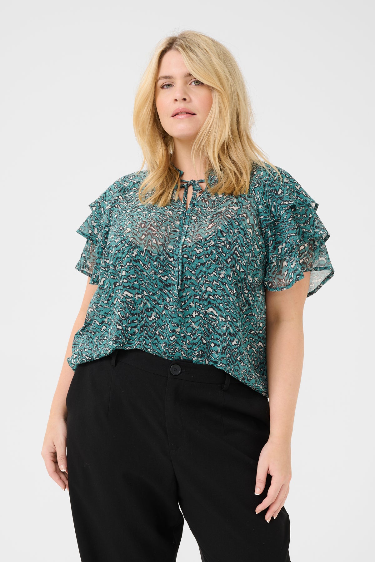Kaffe Curve Belia Blouse in Teal