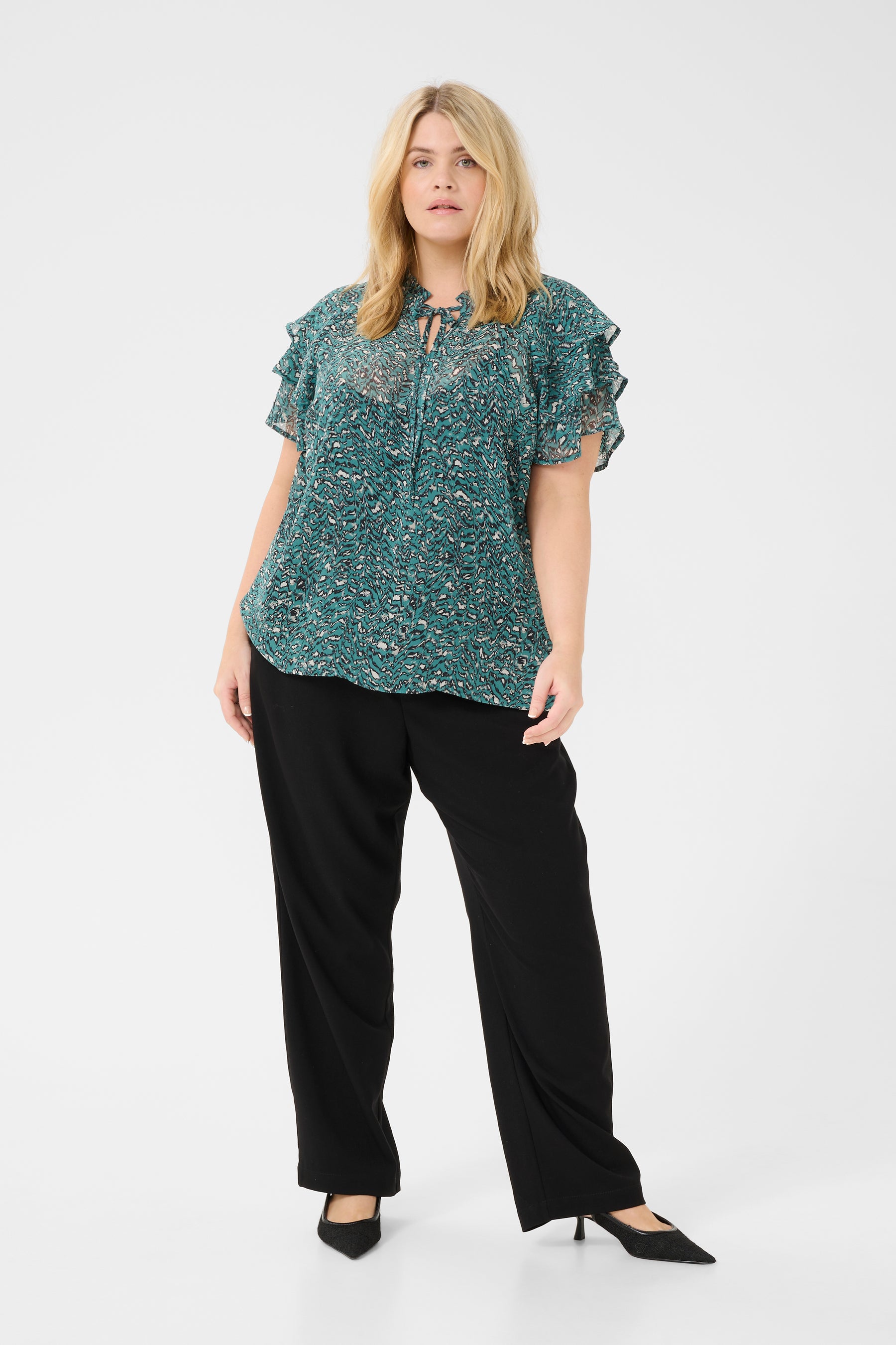 Kaffe Curve Belia Blouse in Teal