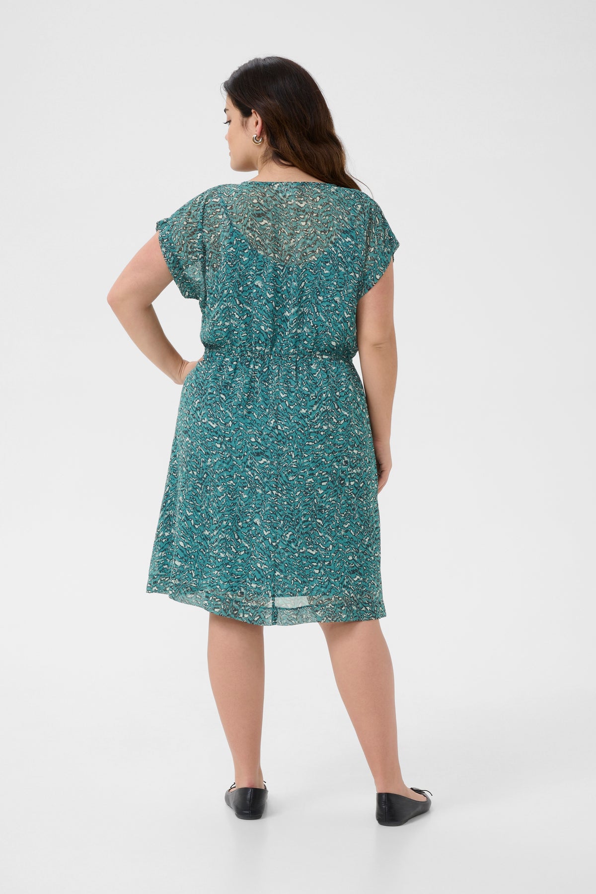 Kaffe Curve Belia Dress in Teal