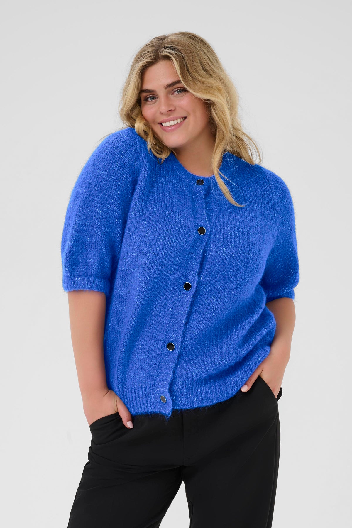 Kaffe Curve Emilia Cardigan in Blue