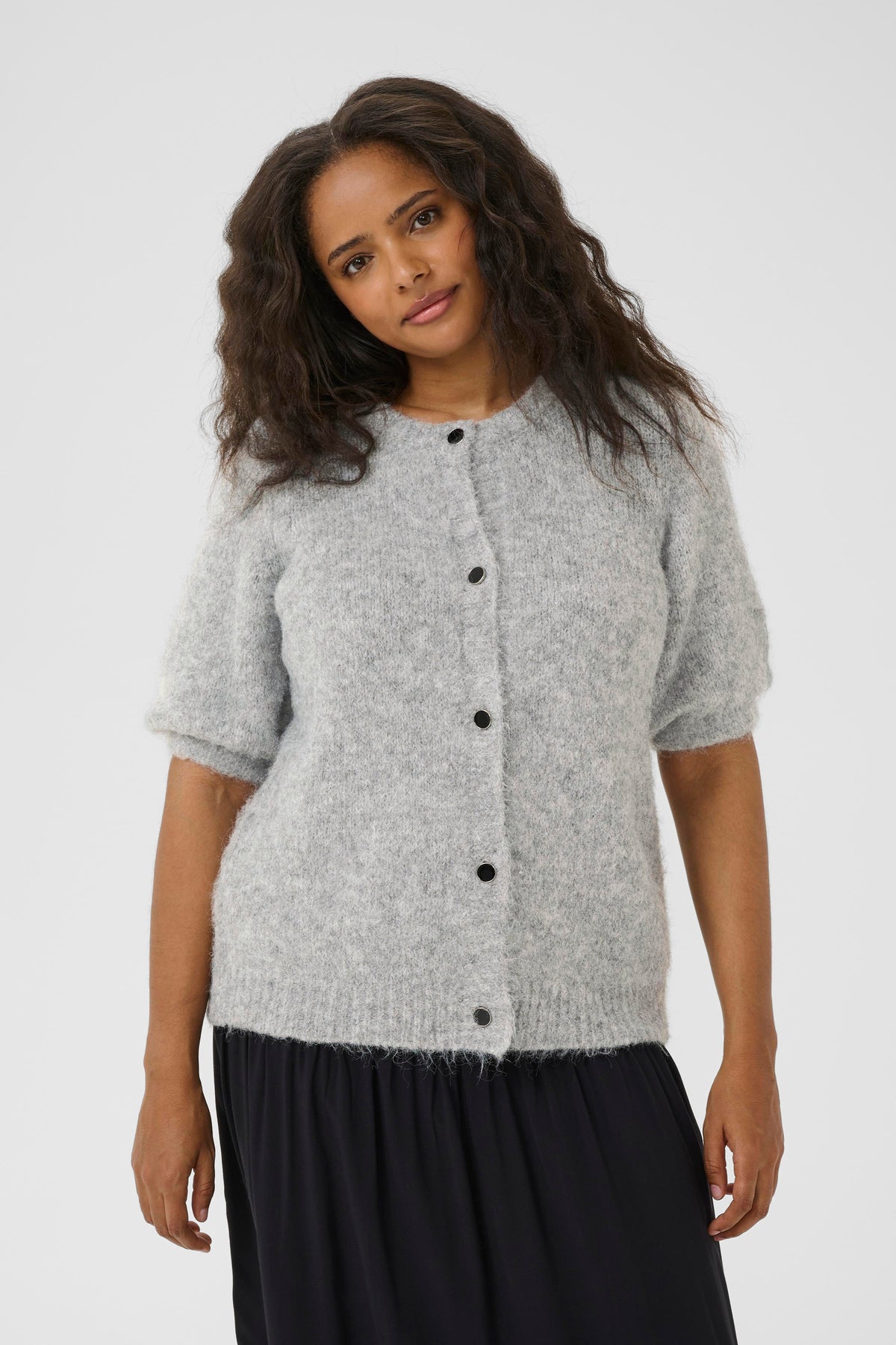 Kaffe Curve Emilia Cardigan in Grey