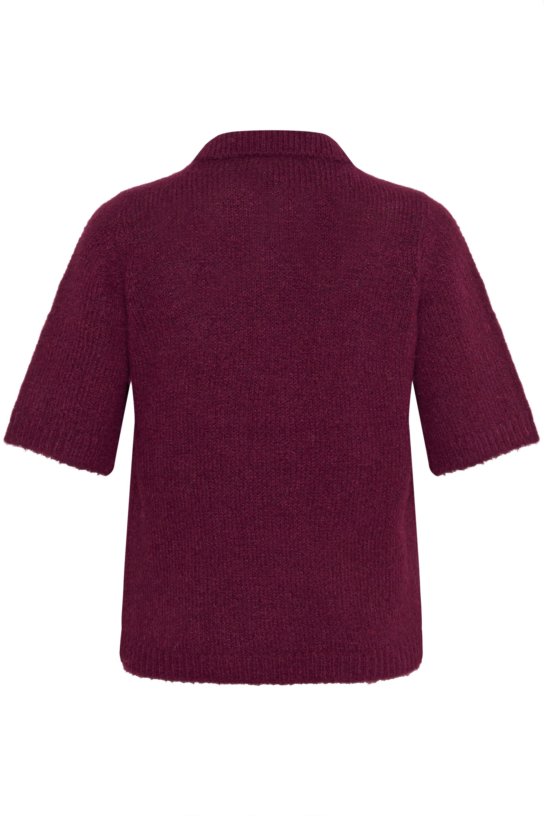 Kaffe Curve Emilia Knit Polo Top in Wine