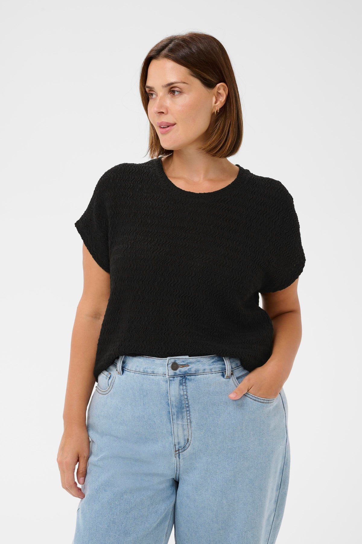 Kaffe Curve Felice Top in Black