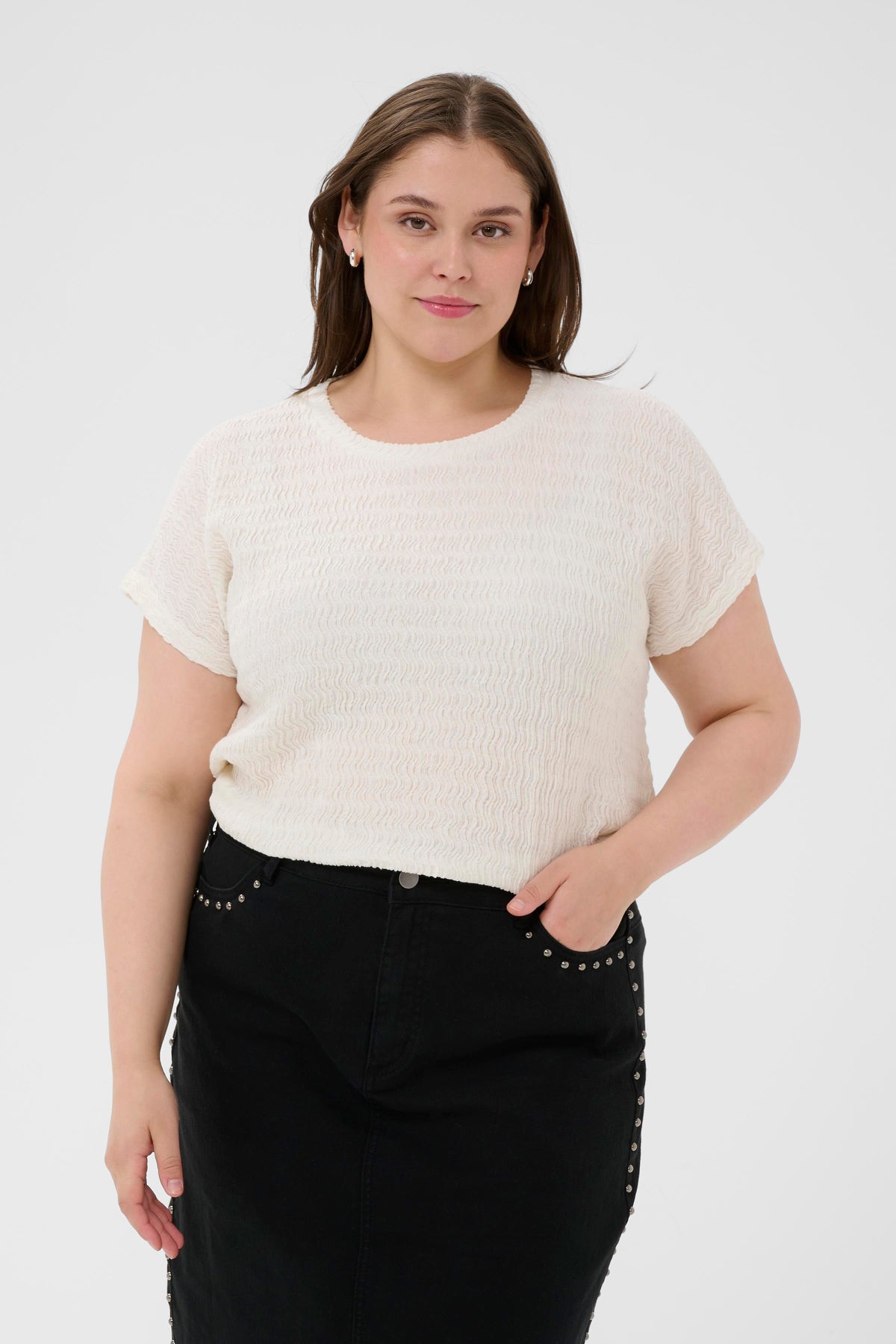 Kaffe Curve Felice Top in White