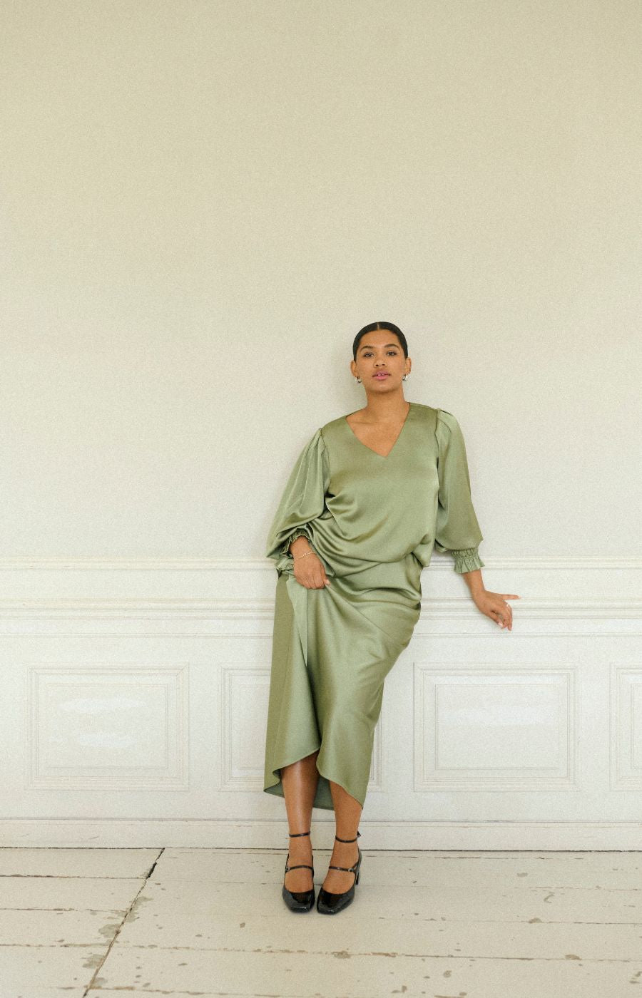 Kaffe Curve Hilla Skirt in Green