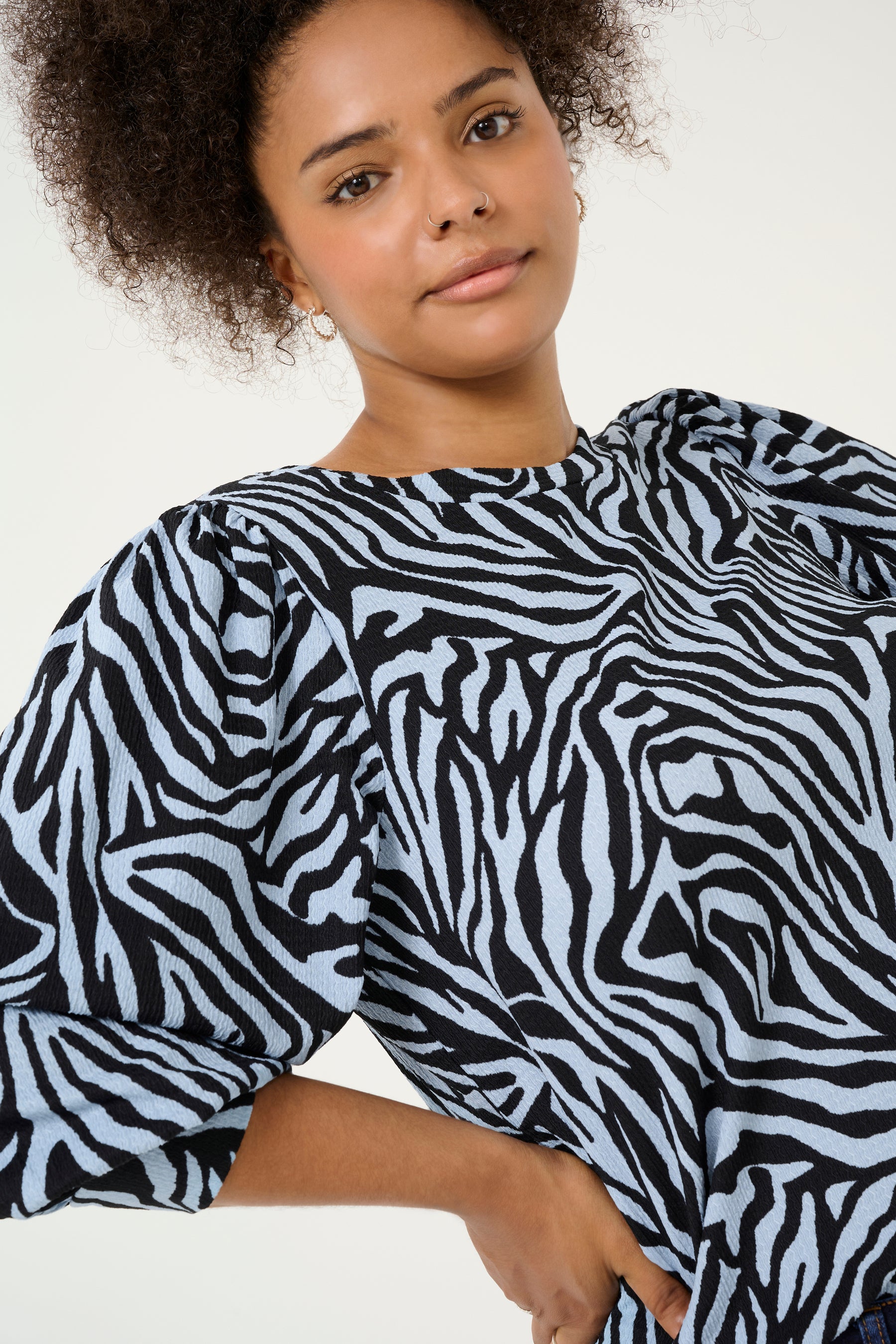 Kaffe Curve Ivena Top in Blue