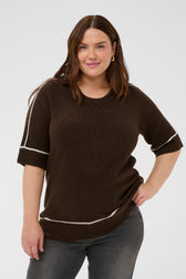 Kaffe Curve Jinga Knit Top in Brown
