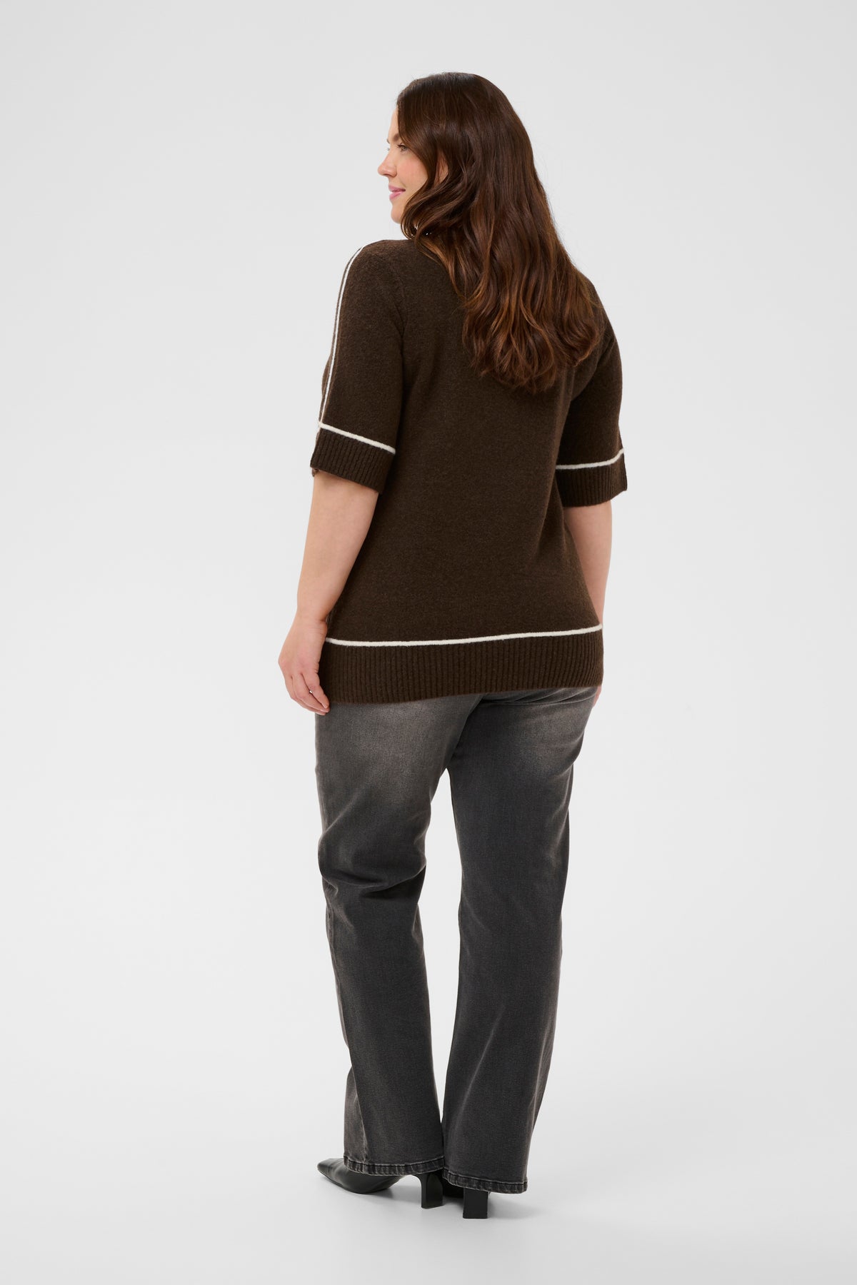 Kaffe Curve Jinga Knit Top in Brown