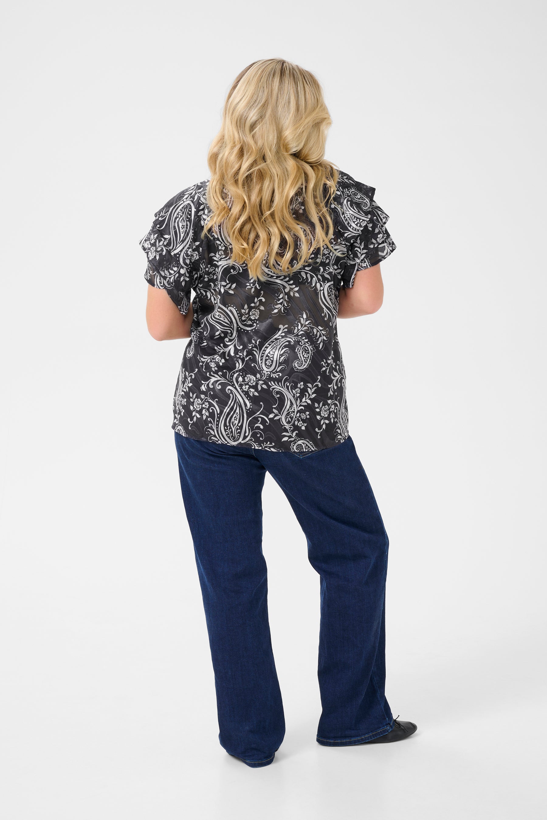 Kaffe Curve Lectra Blouse in Black