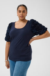 Kaffe Curve Linda T-Shirt in Navy