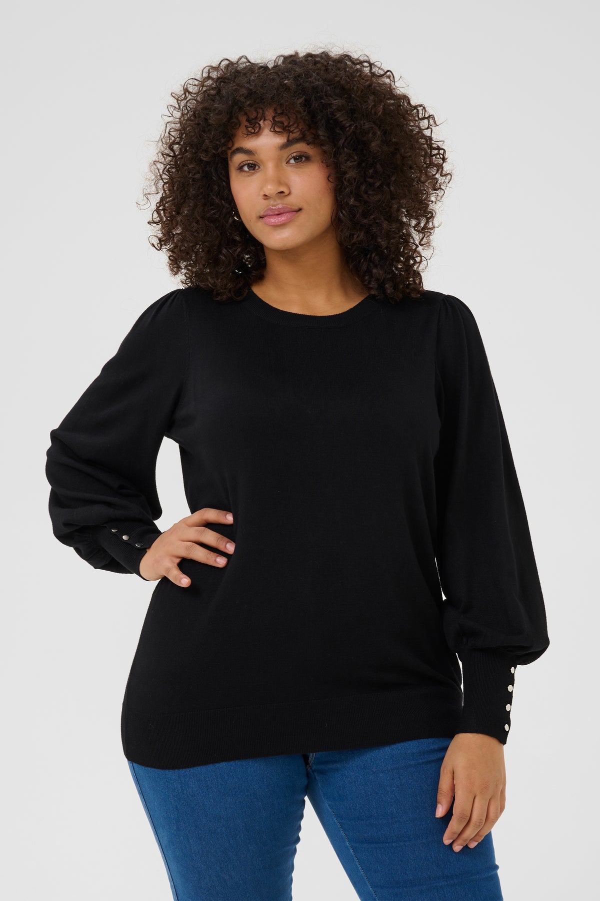 Kaffe Curve Lizzy Knit Jumper in Black