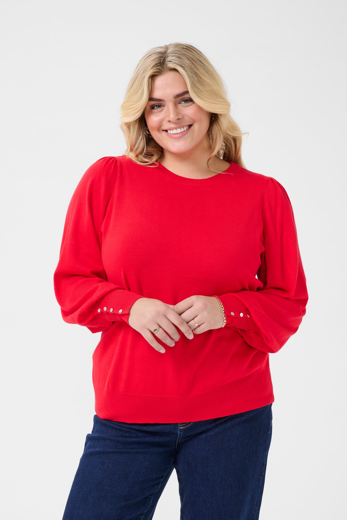 Kaffe Curve Lizzy Knit Jumper in Red