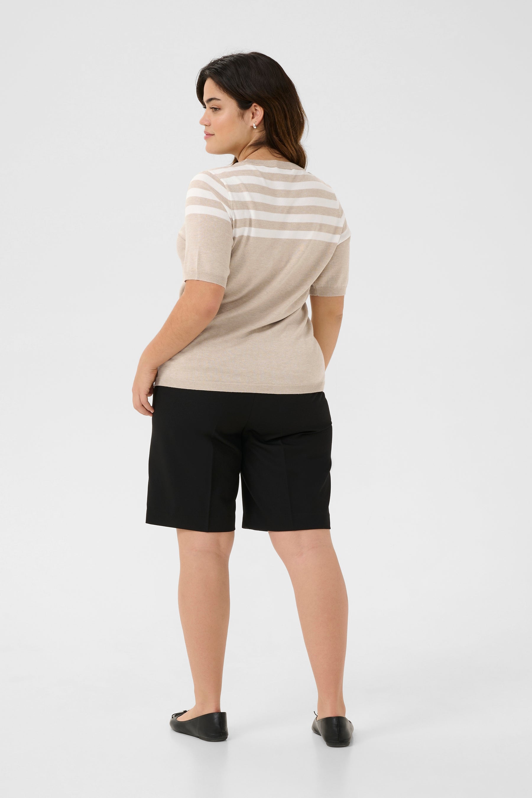 Kaffe Curve Lizzy Knit Top in Beige