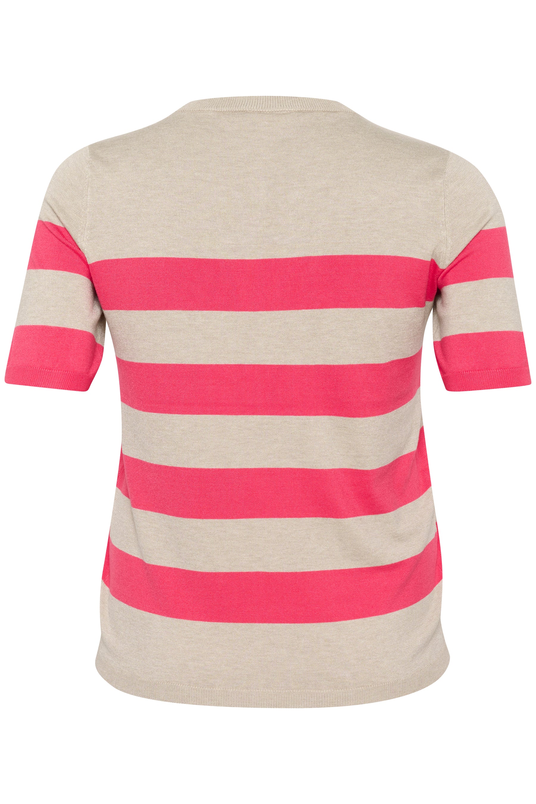 Kaffe Curve Lizzy Knit Top in Beige/Pink