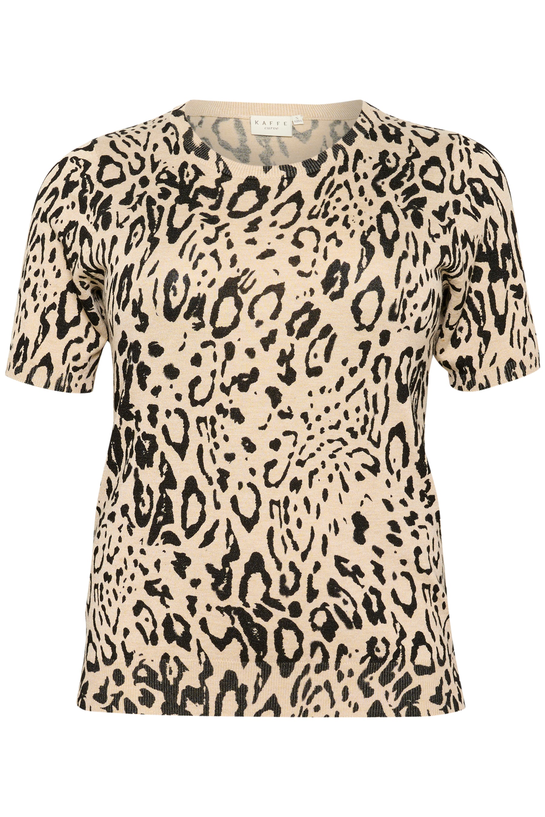 Kaffe Curve Lizzy Knit Top in Leopard Print