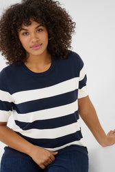 Kaffe Curve Lizzy Knit Top in Navy