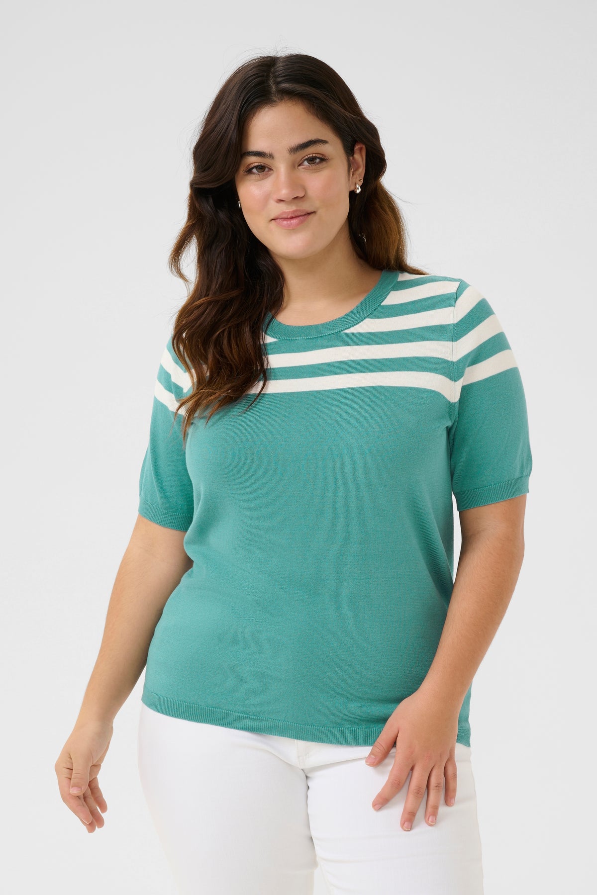 Kaffe Curve Lizzy Knit Top in Teal