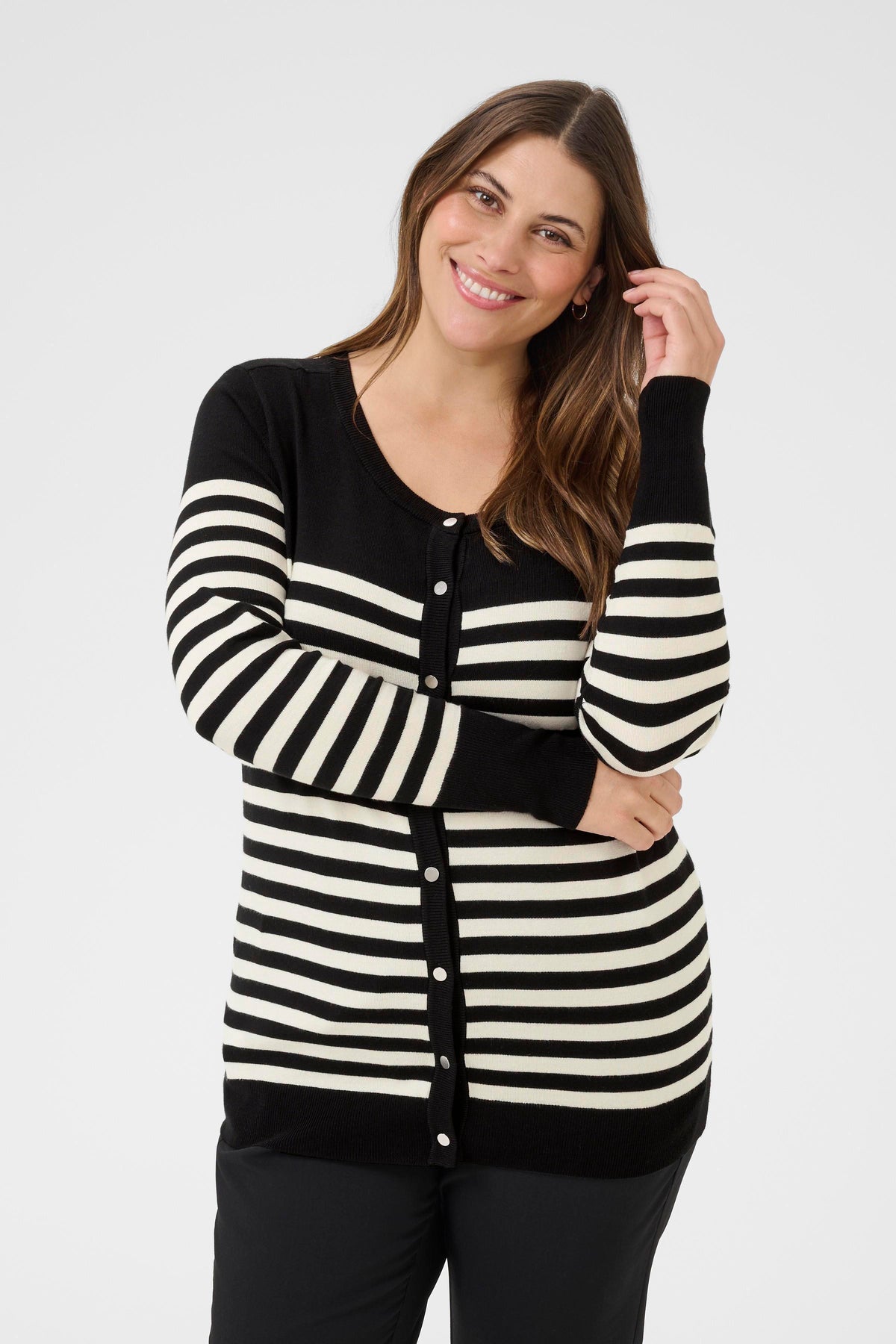 Kaffe Curve Lizzy Striped Cardigan
