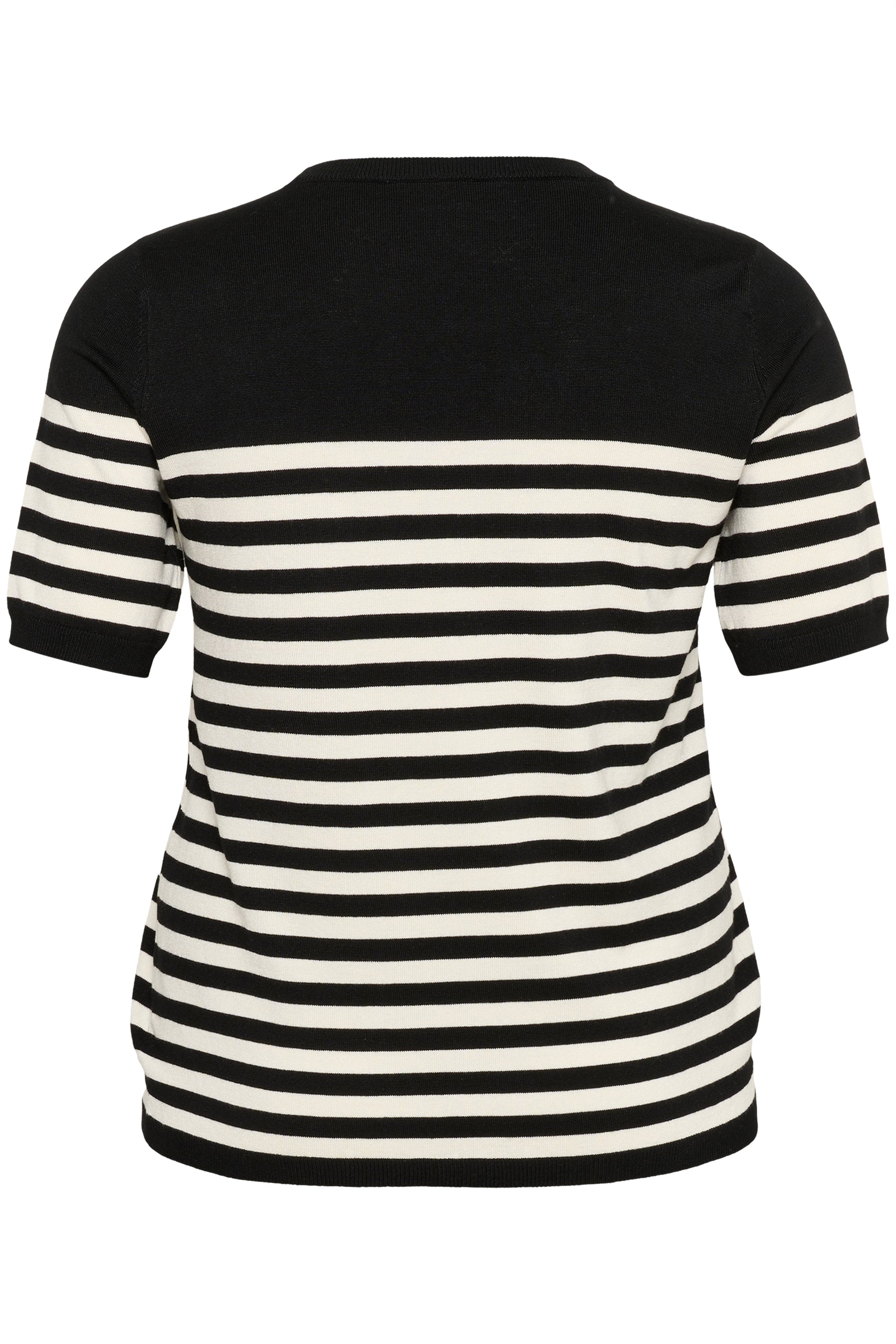 Kaffe Curve Lizzy Striped Knit Top in Black
