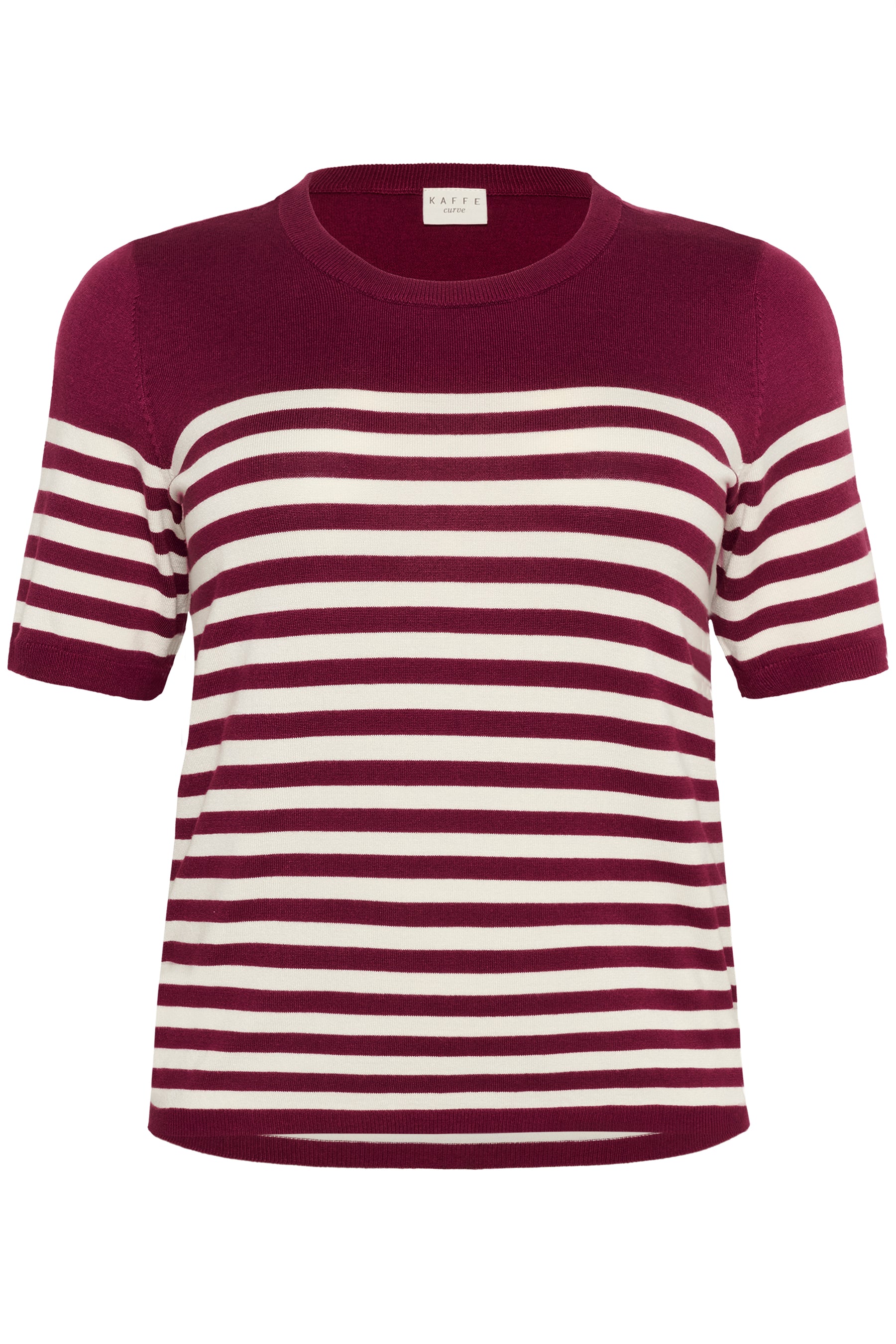 Kaffe Curve Lizzy Striped Knit Top in Wine