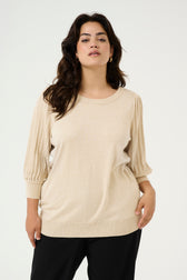 Kaffe Curve Loni Knit Top in Beige