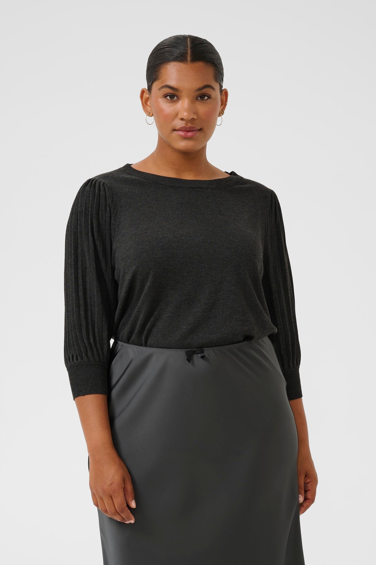 Kaffe Curve Loni Knit in Dark Grey