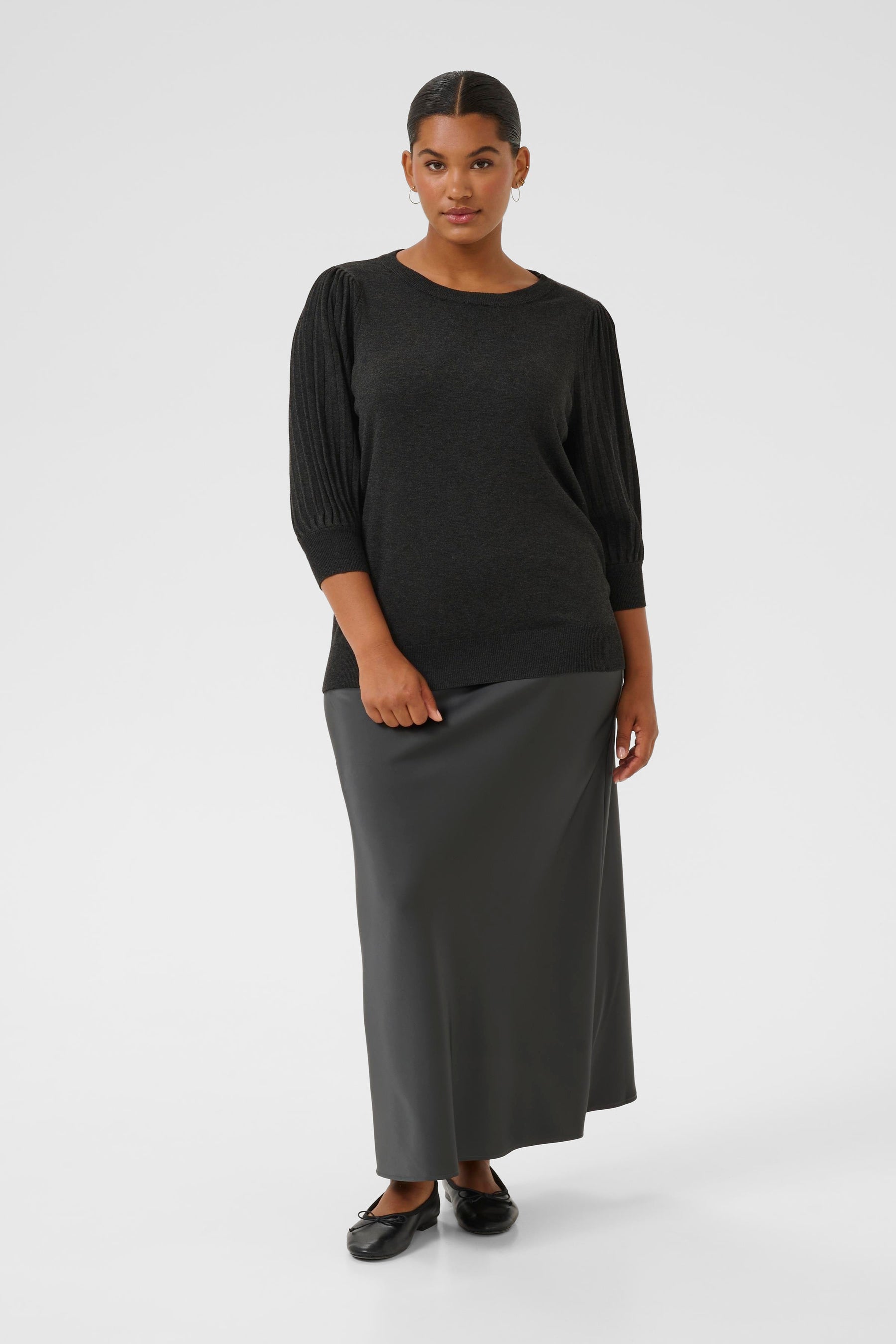 Kaffe Curve Loni Knit in Dark Grey