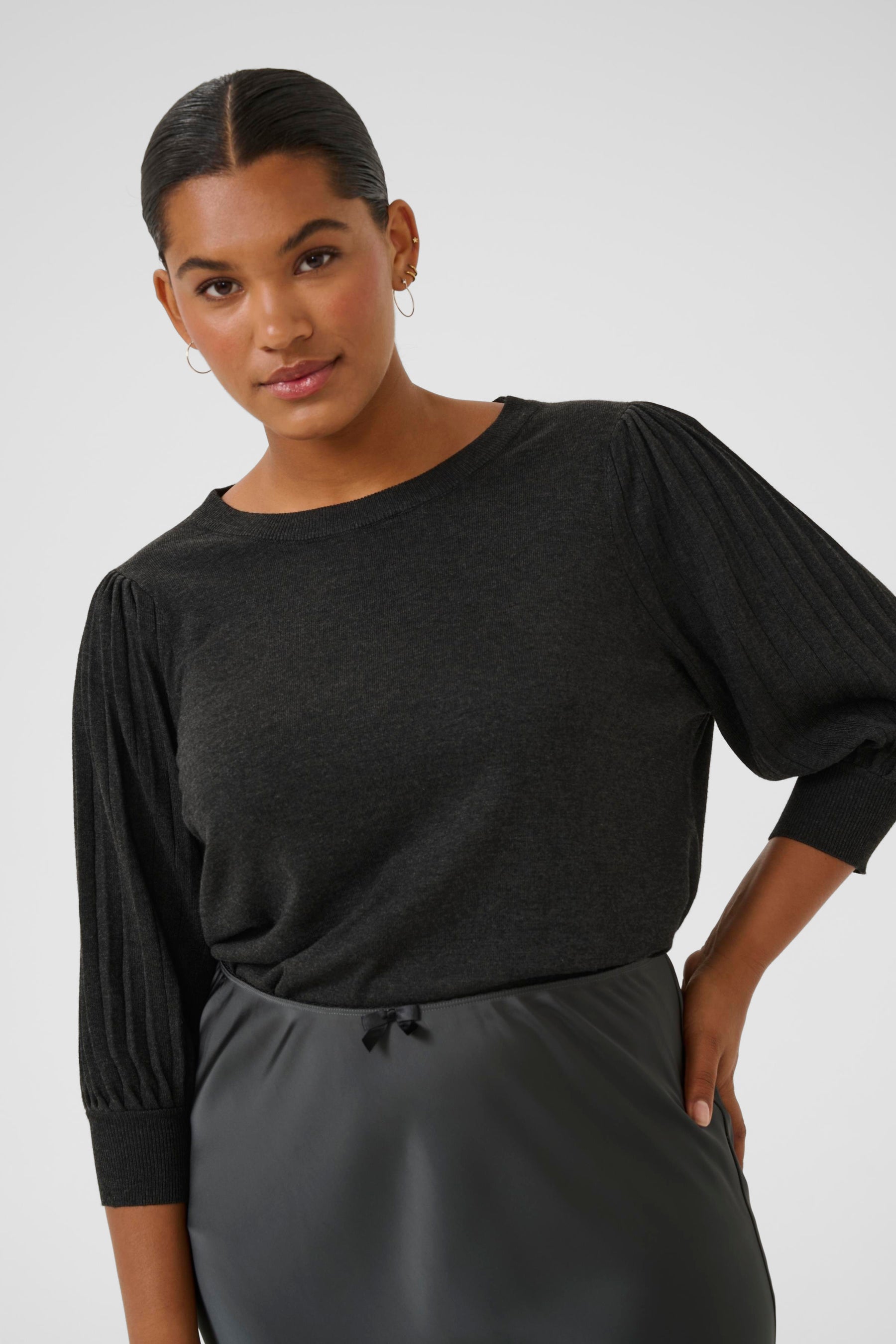 Kaffe Curve Loni Knit in Dark Grey