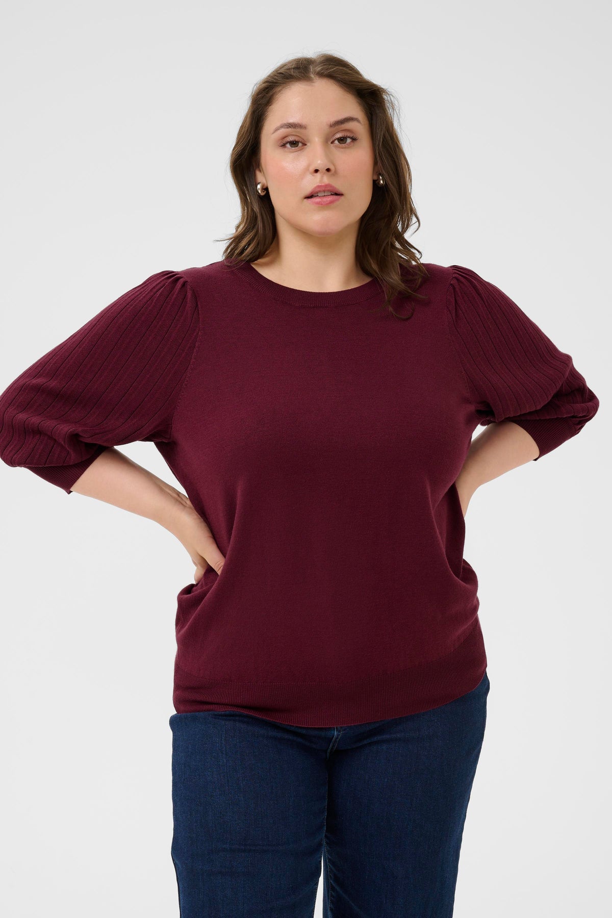 Kaffe Curve Loni Knit in Wine