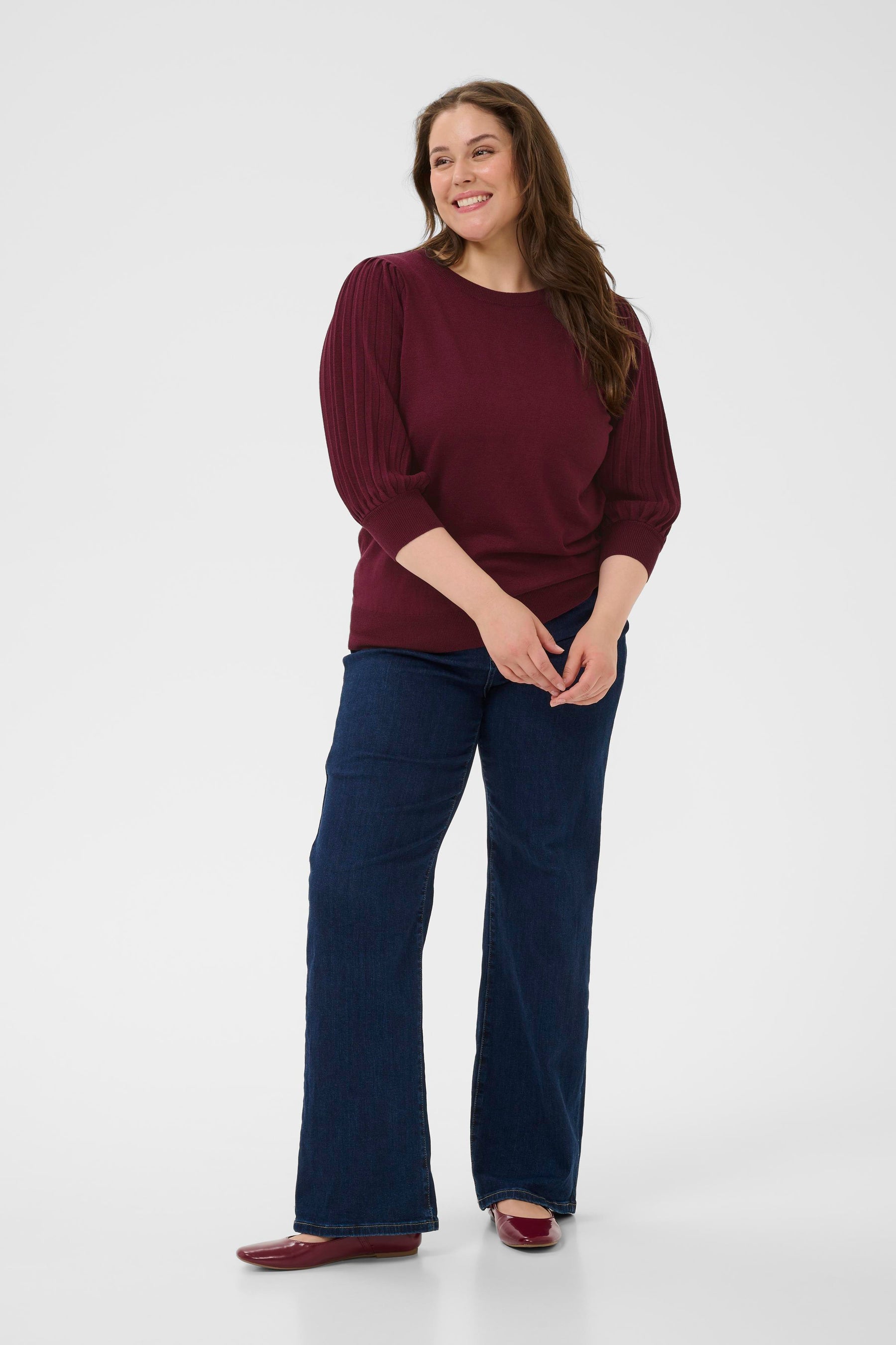 Kaffe Curve Loni Knit in Wine