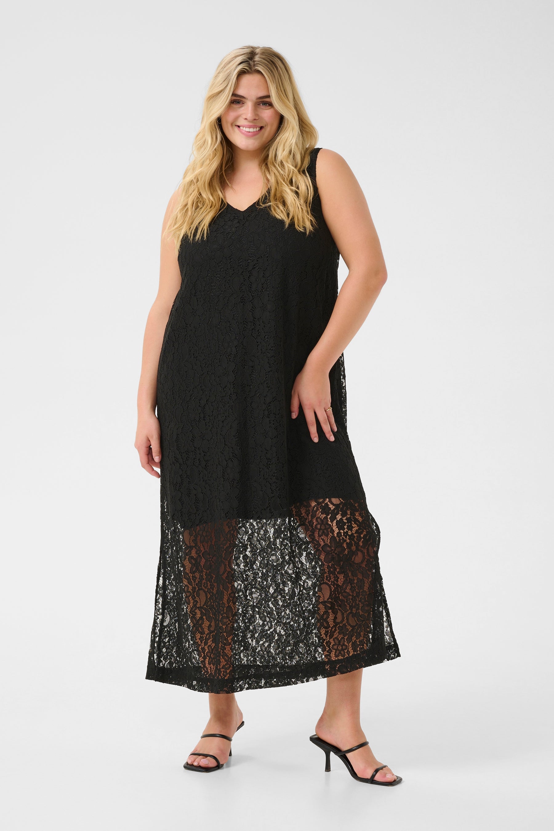 Kaffe Curve Lorani Lace Dress in Black