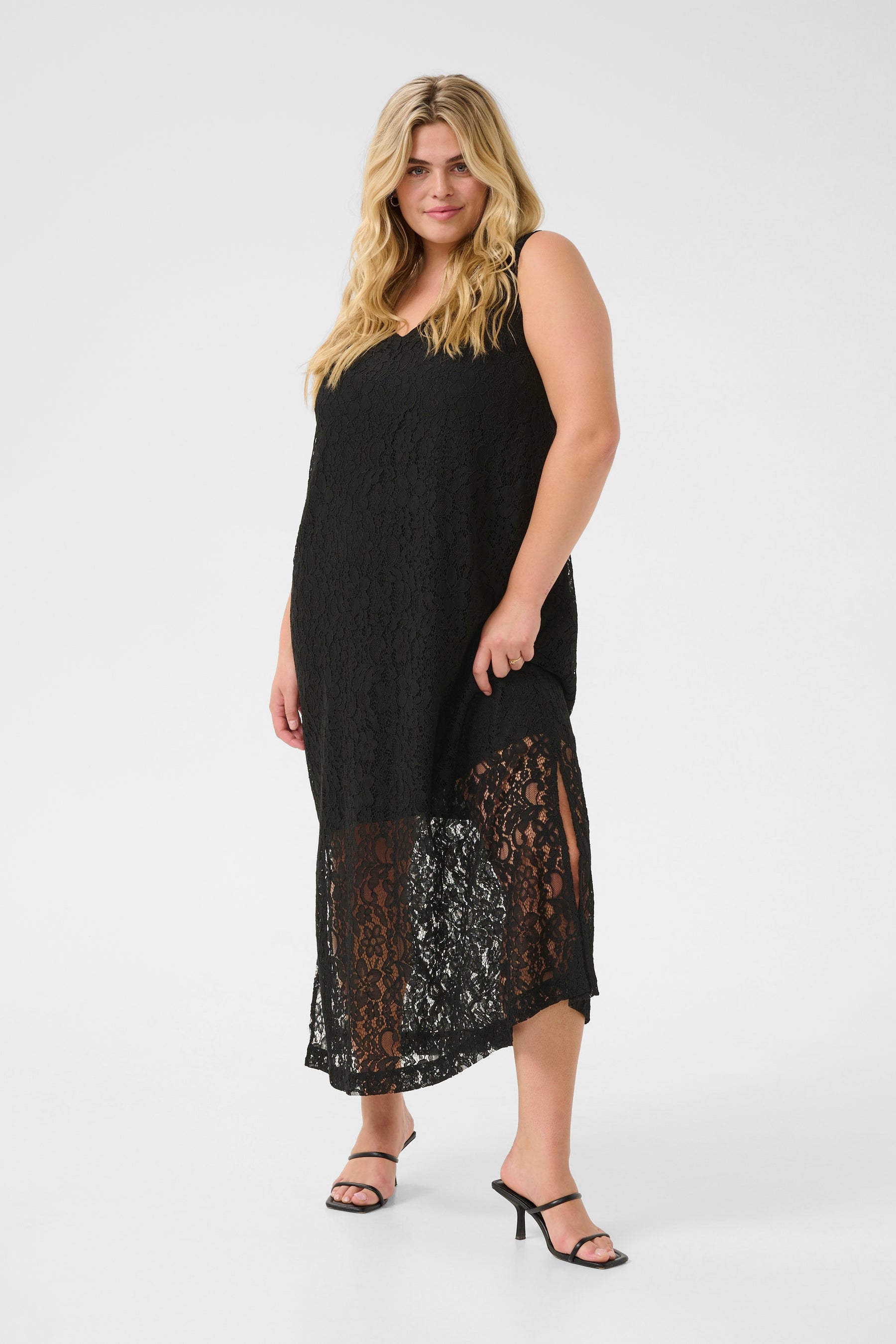 Kaffe Curve Lorani Lace Dress in Black