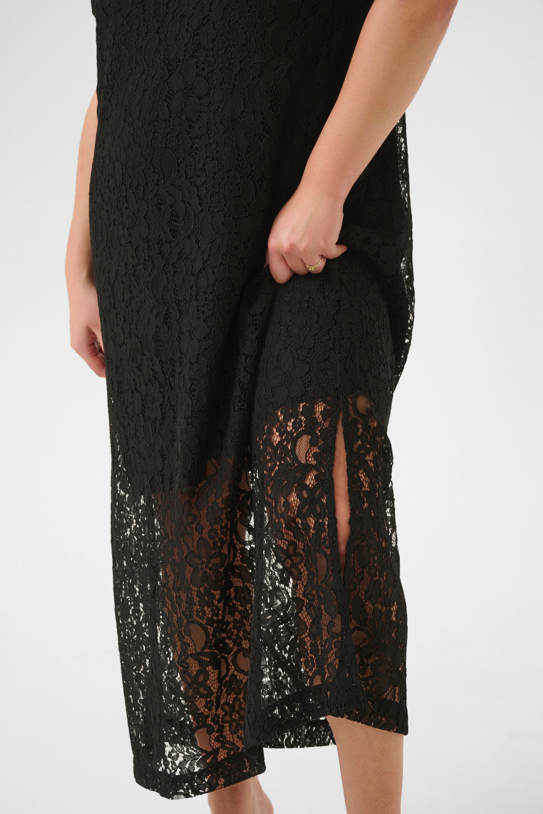 Kaffe Curve Lorani Lace Dress in Black