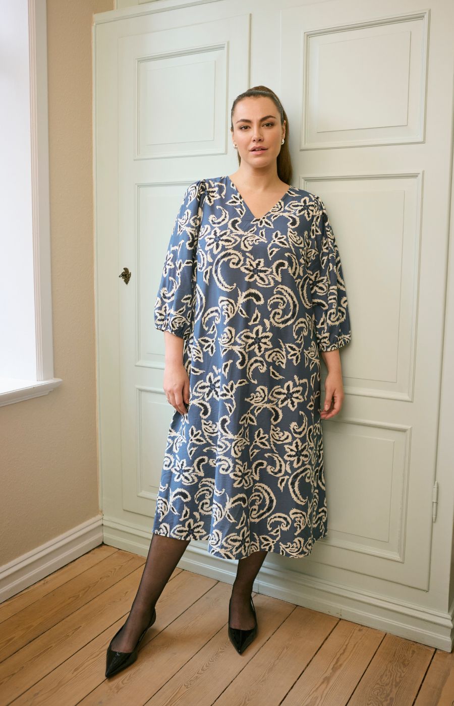 Kaffe Curve Mahlia Dress in Blue