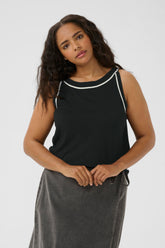 Kaffe Curve Mallie Knit Vest in Black