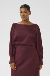 Kaffe Curve Malorie Blouse in Wine