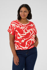 Kaffe Curve Maren Blouse in Red