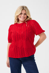 Kaffe Curve Masia Blouse in Red