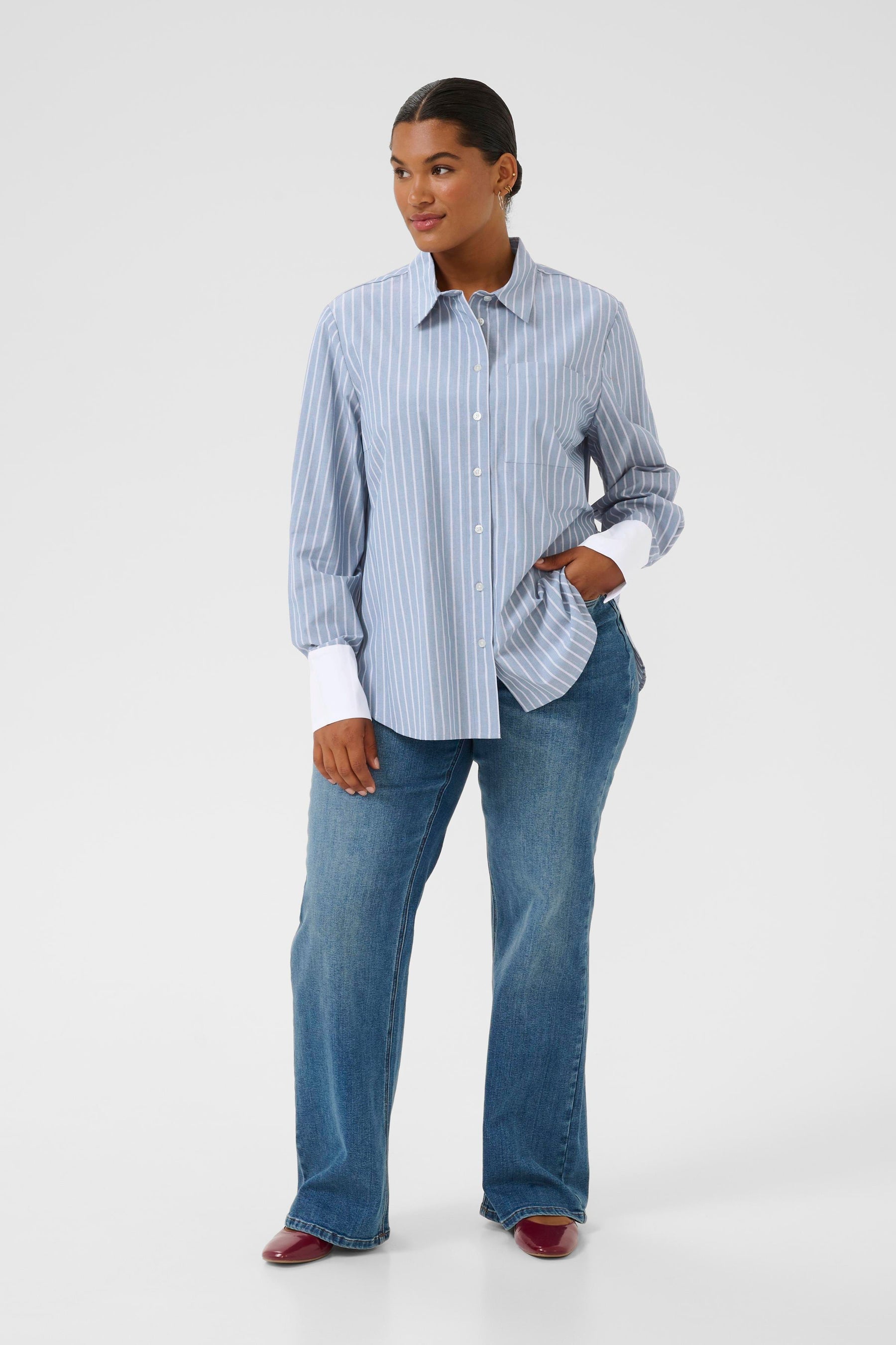 Kaffe Curve Melina Shirt in Blue