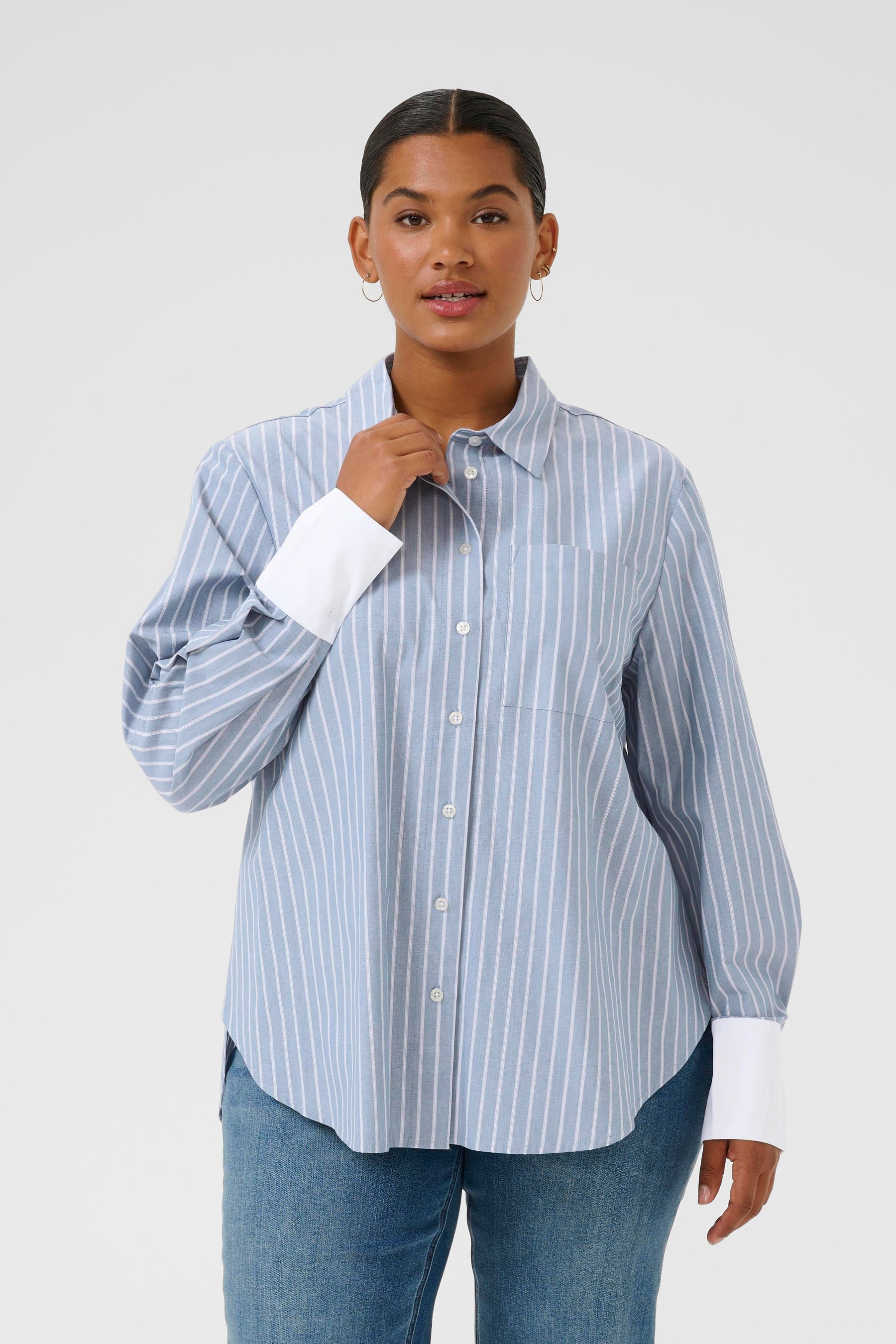 Kaffe Curve Melina Shirt in Blue