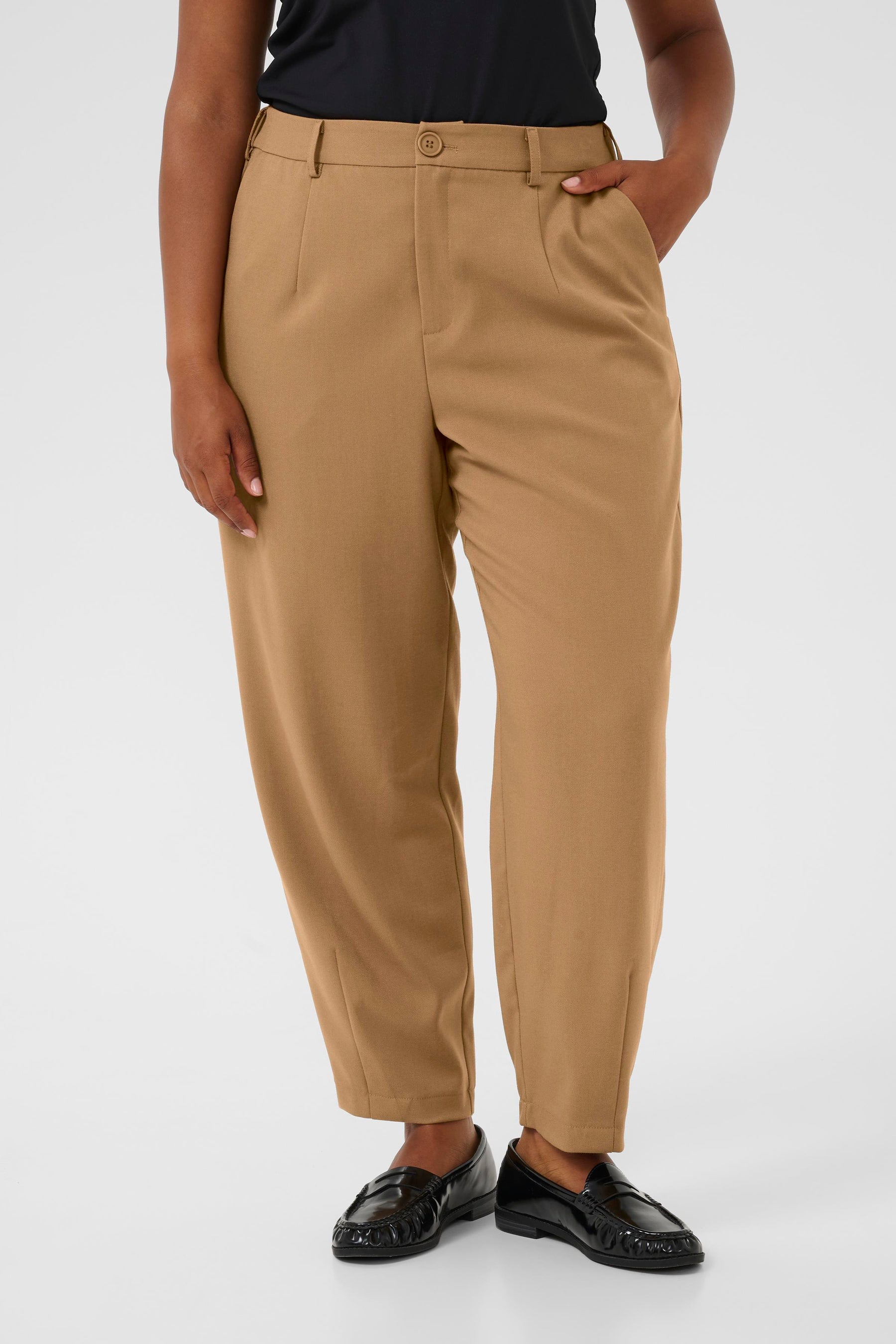 Kaffe Curve Merla Trousers in Tan