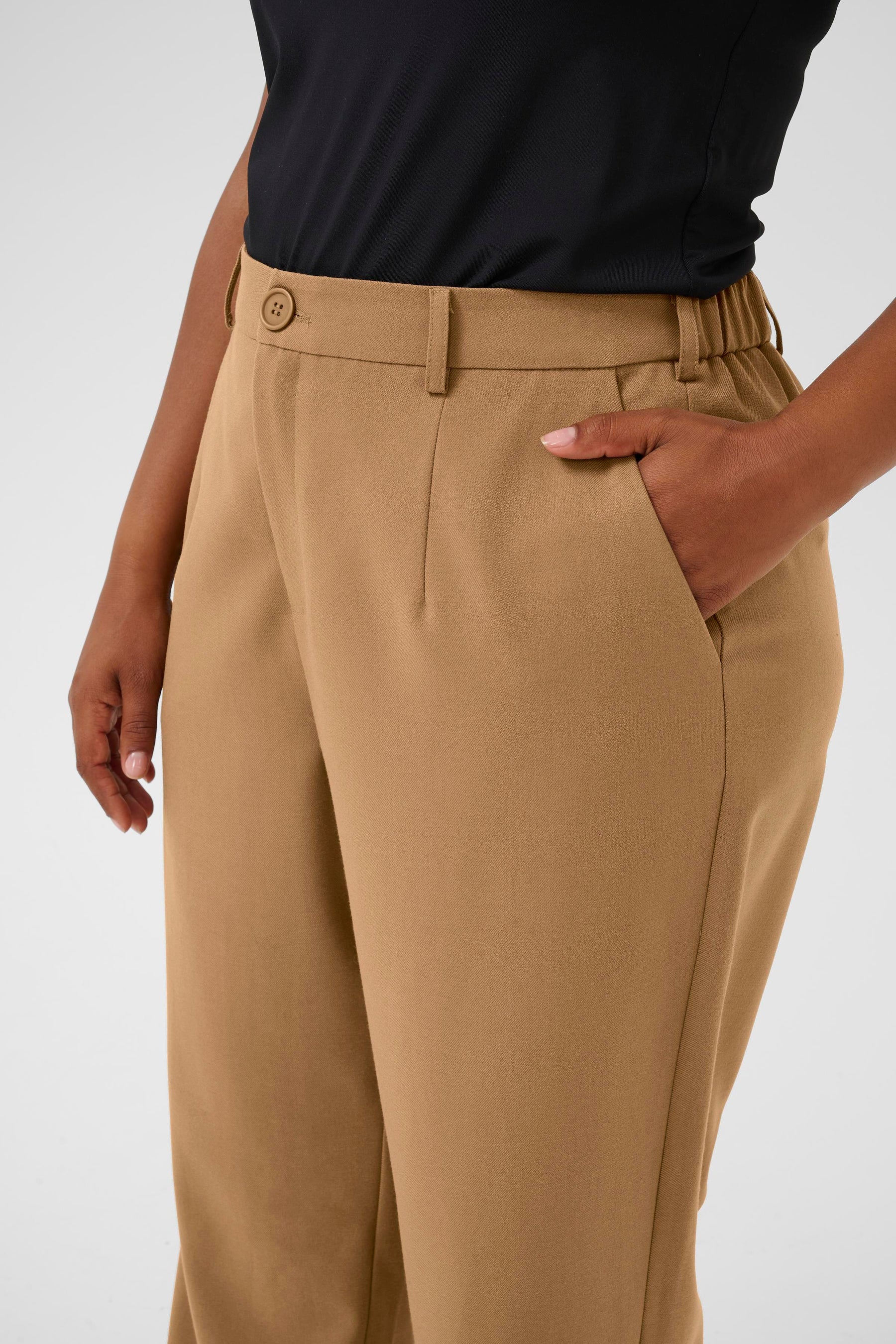 Kaffe Curve Merla Trousers in Tan