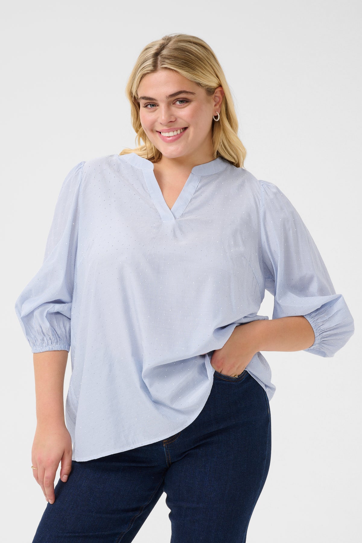 Kaffe Curve Milana Blouse in Blue