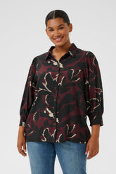 Kaffe Curve Milana Shirt in Wine