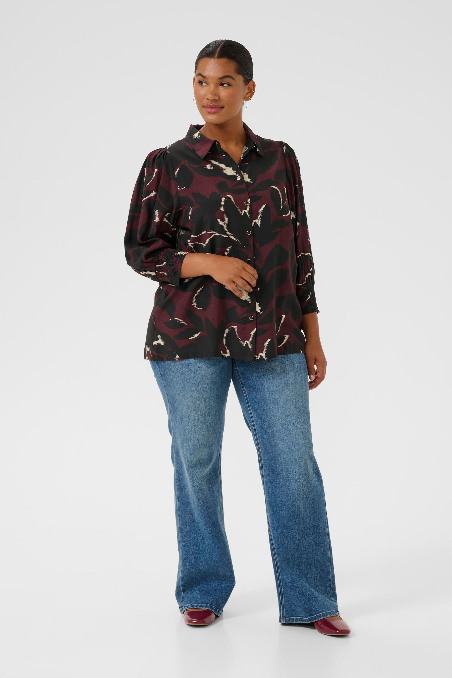 Kaffe Curve Milana Shirt in Wine