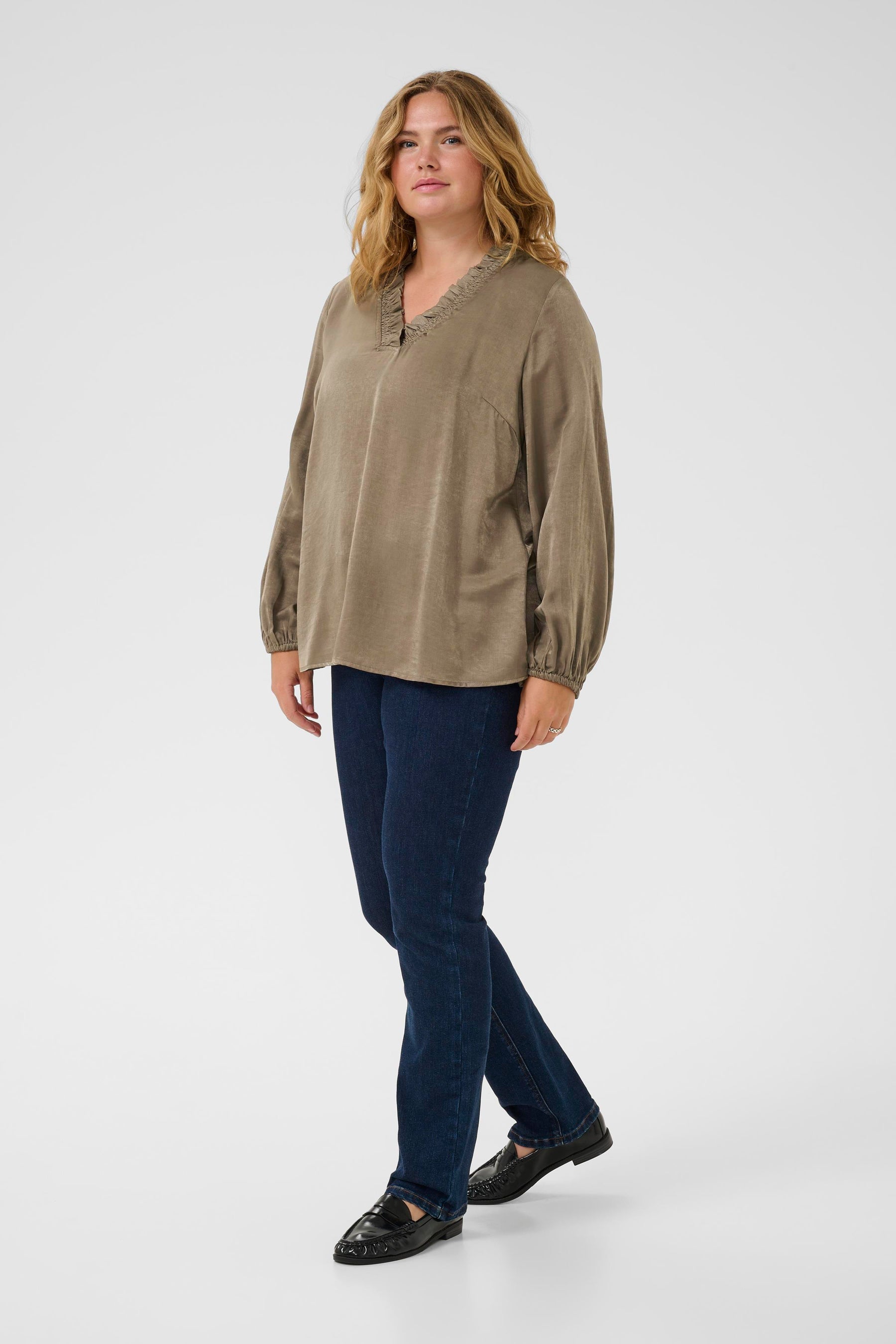 Kaffe Curve Milia Blouse in Morel