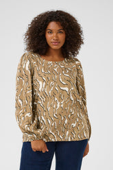 Kaffe Curve Milina Blouse in Tan