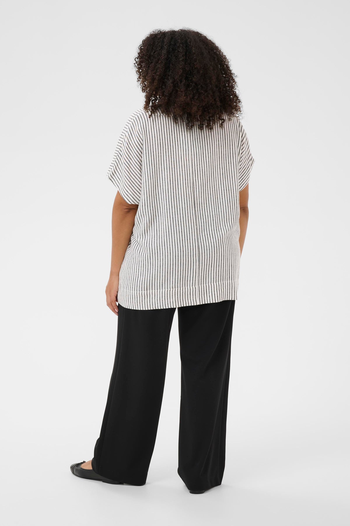 Kaffe Curve Mille Blouse in Black Stripe