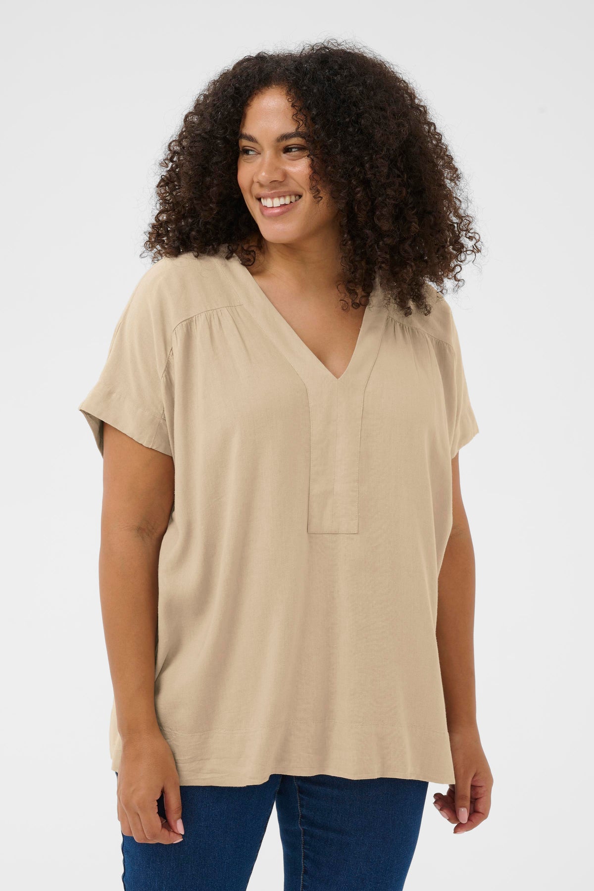 Kaffe Curve Mille Blouse in Feather Gray